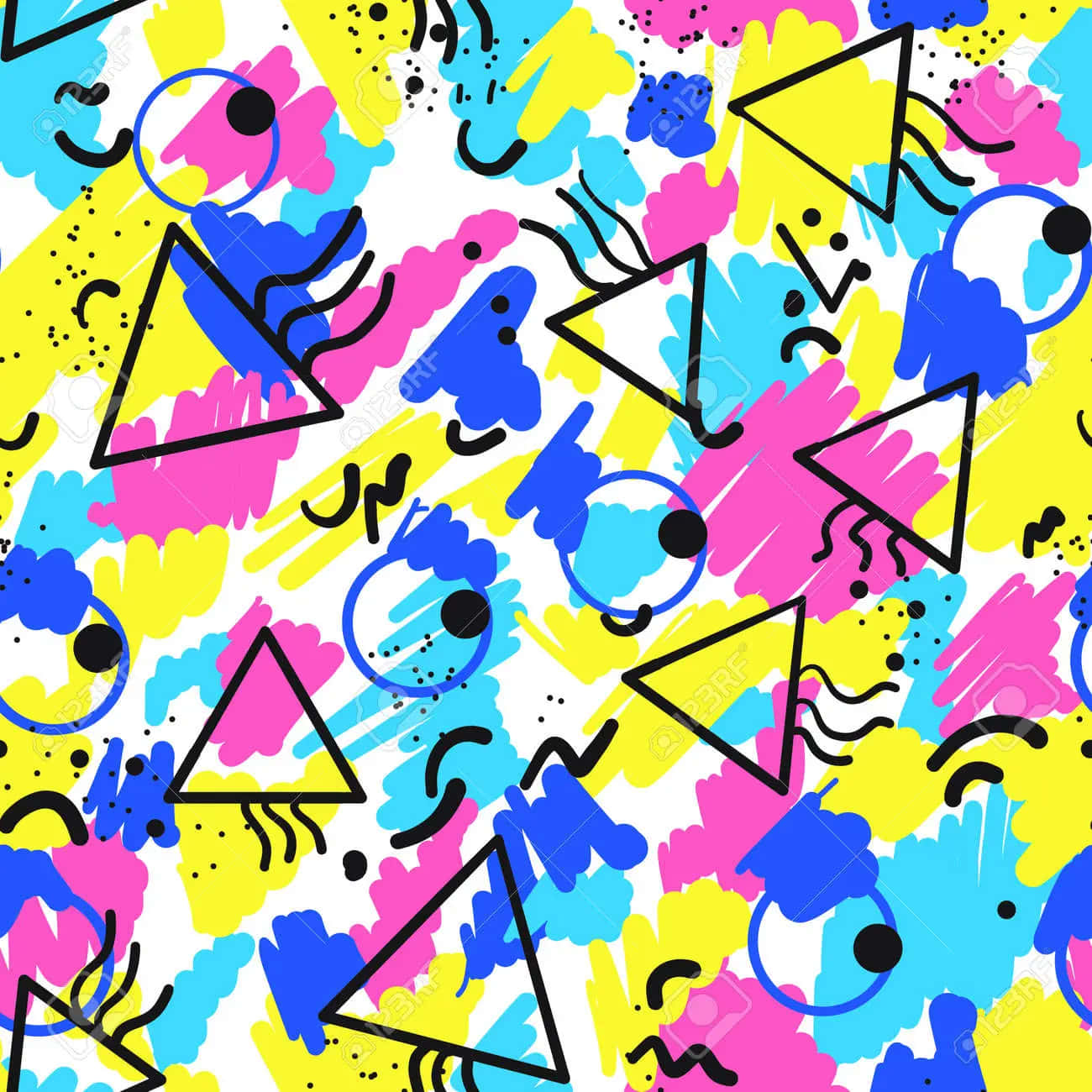 Abstract 90s Style With Eyeballs Background Wallpaper