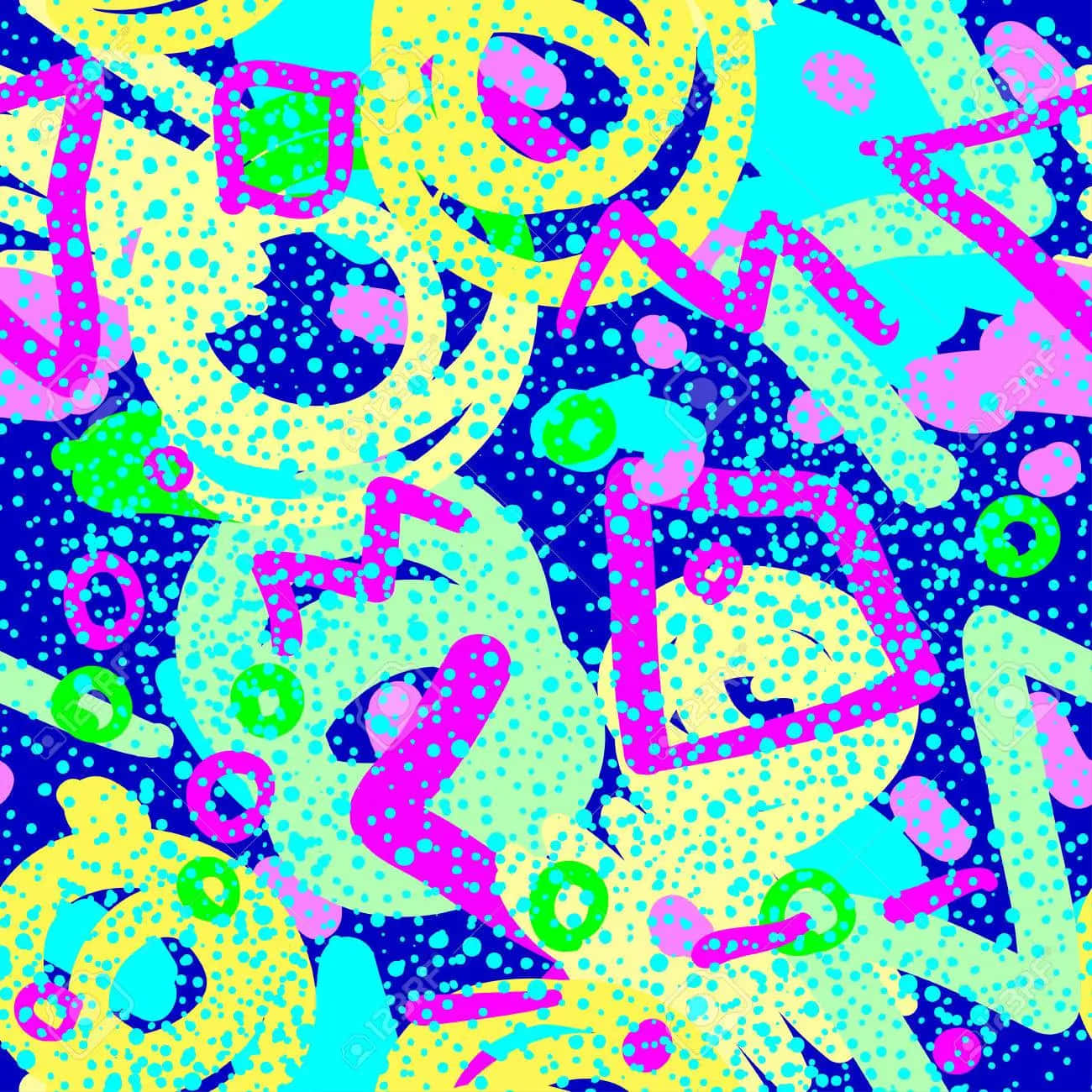 90s Style In Pink, Blue, And Green Wallpaper