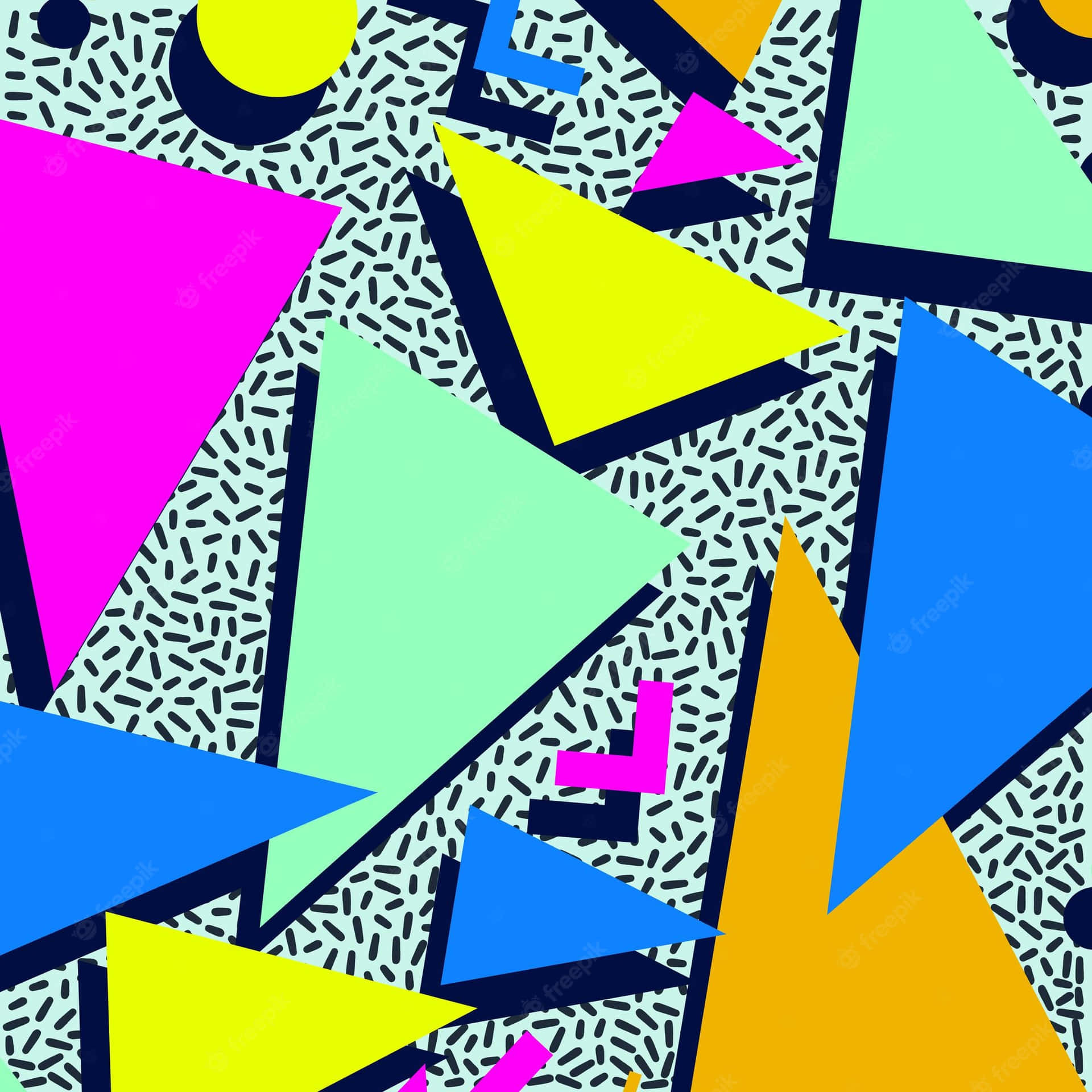 90s Style Triangles And Lines Wallpaper