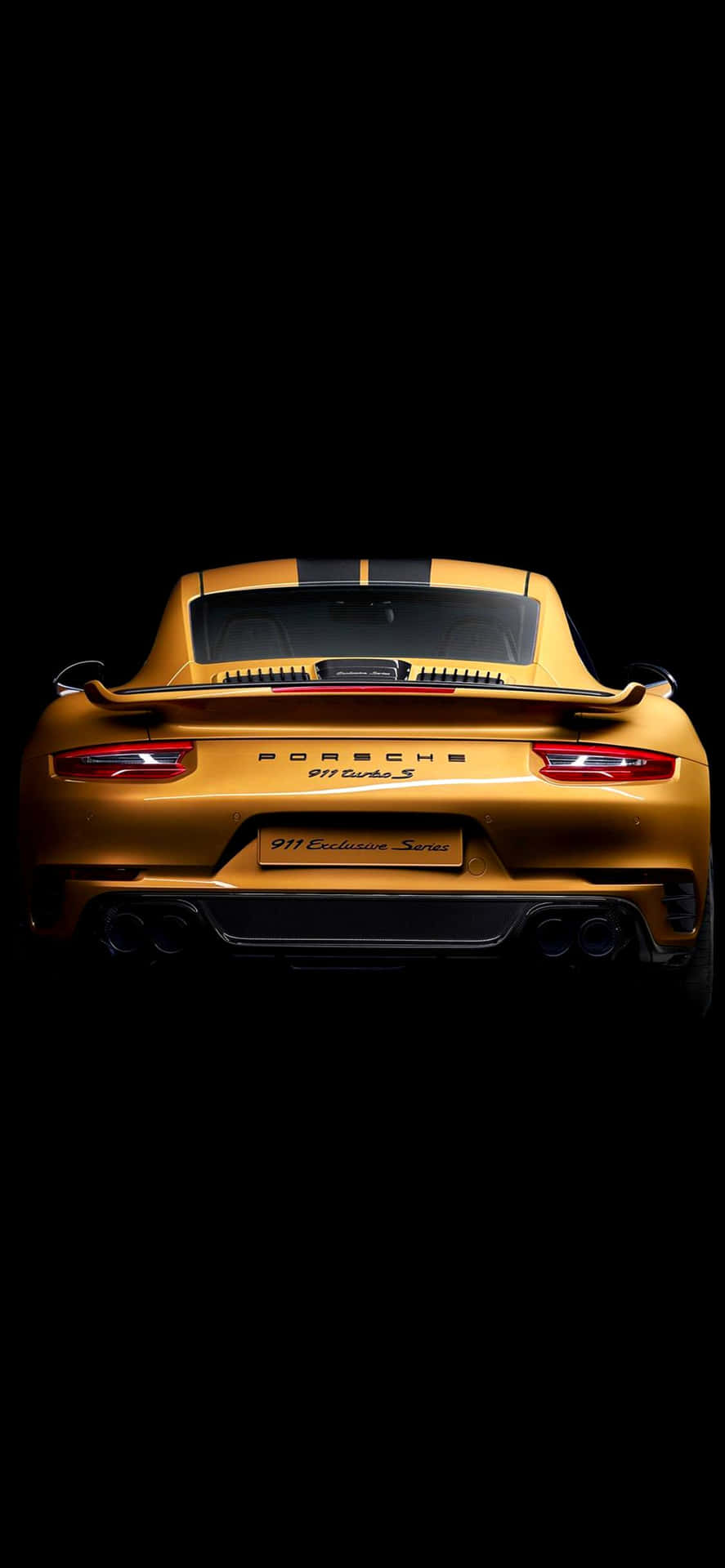 Bagenden af en gul Porsche 911 Wallpaper
