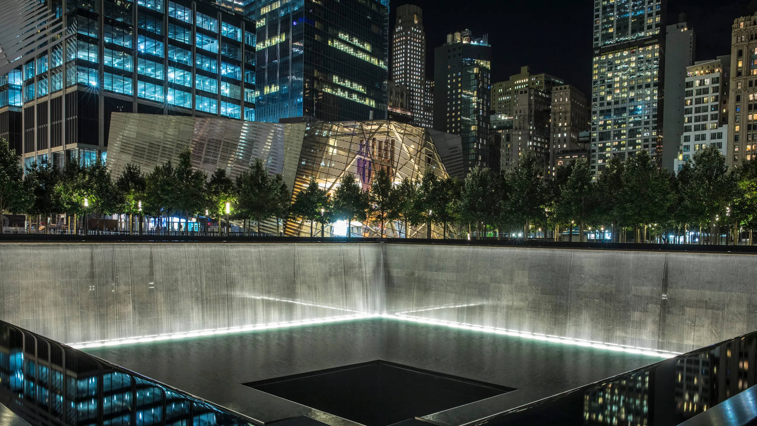 Illuminating Serenity at the 911 Memorial Park Wallpaper