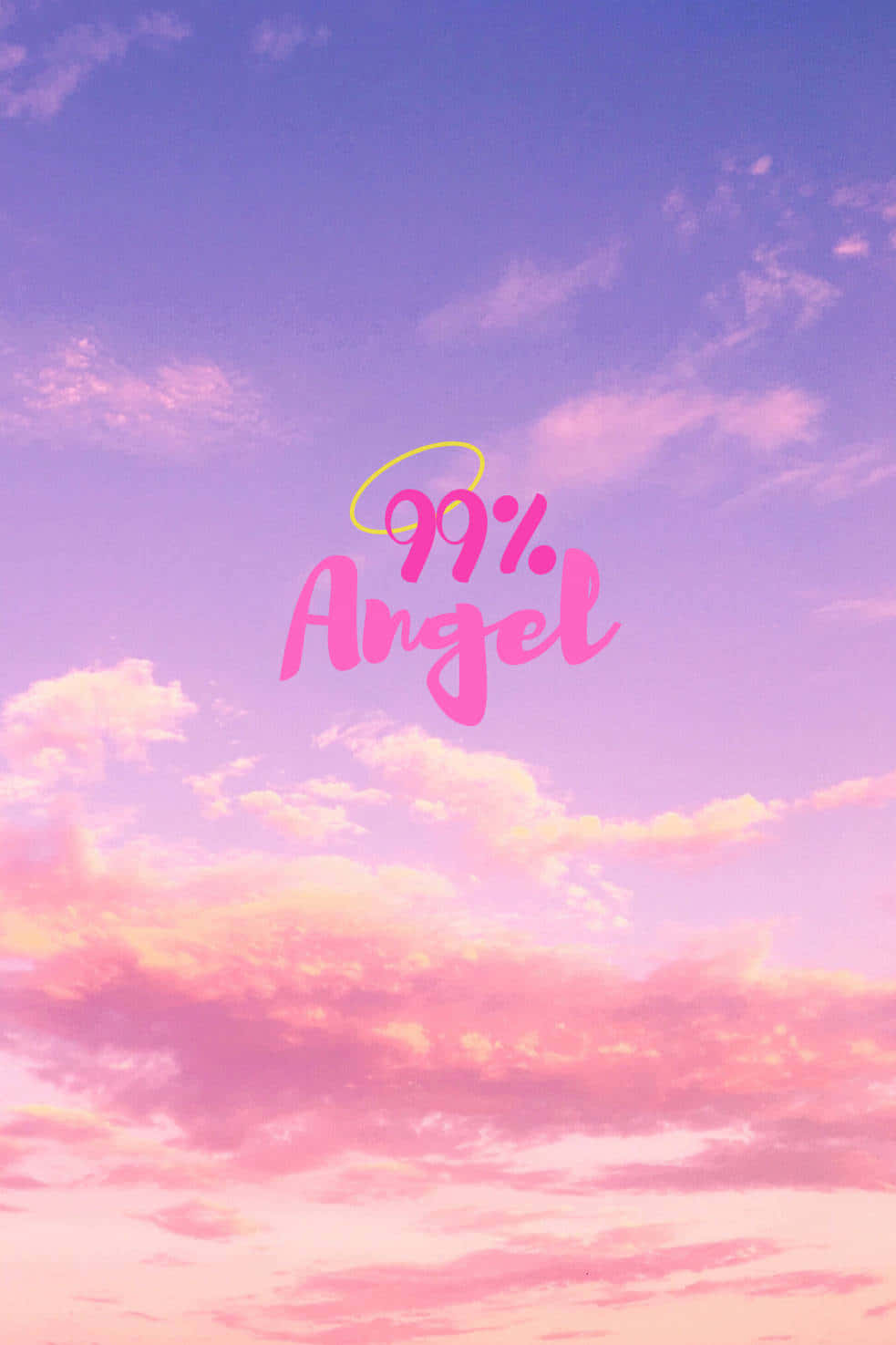 99 Percent Angel Purple Sky Wallpaper