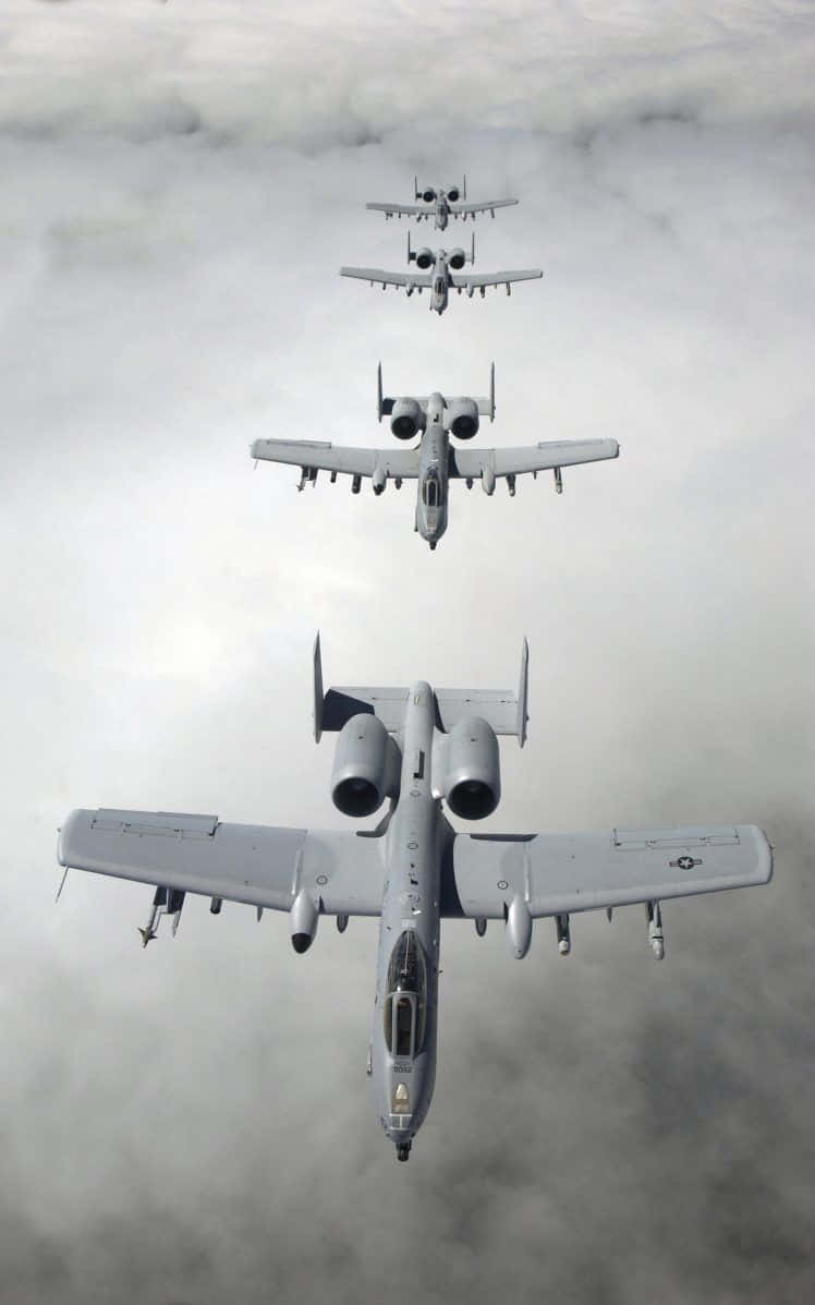 Ungruppo Di Jet Militari Che Volano Nel Cielo Sfondo