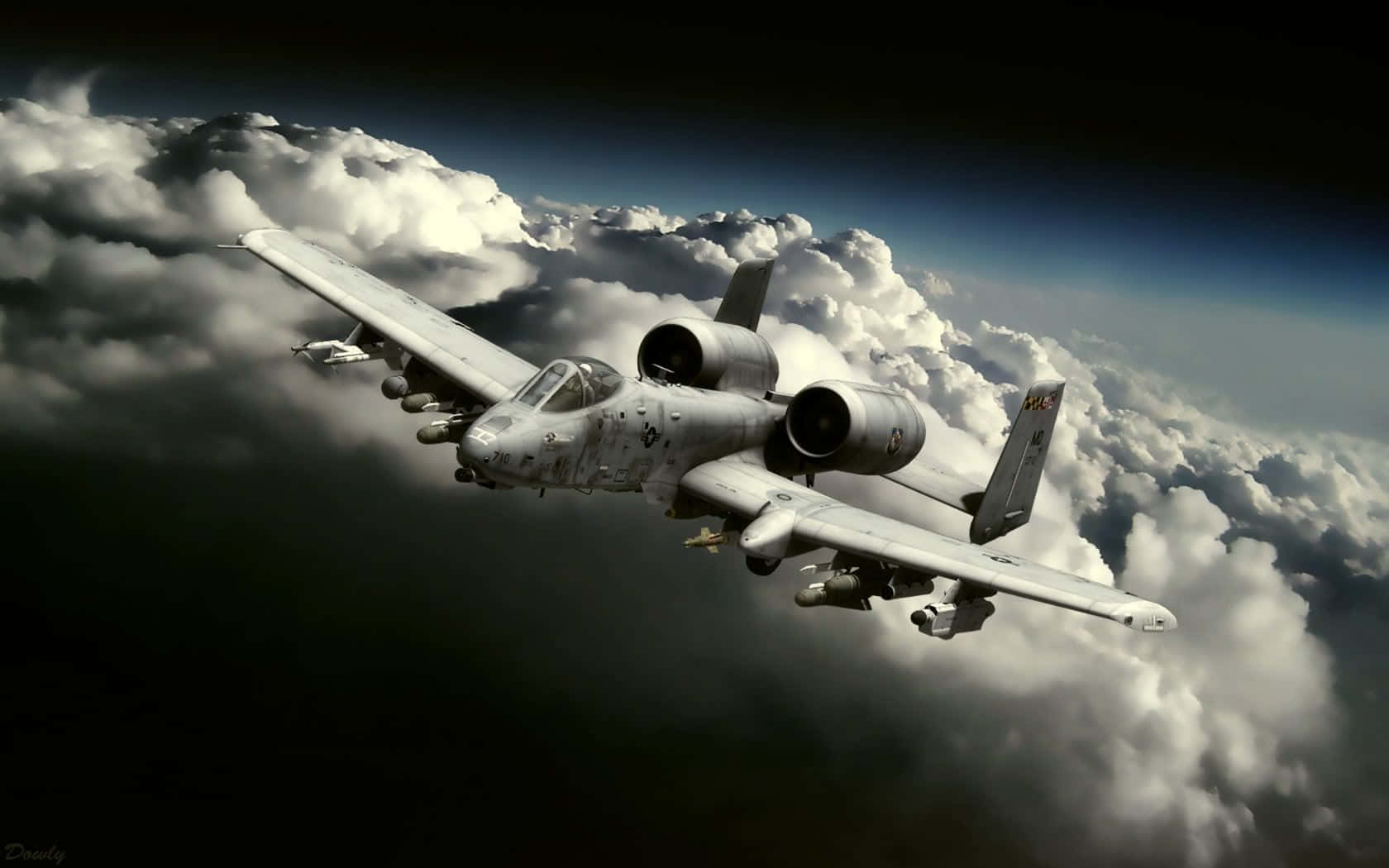 Unjet Militare Che Vola Tra Le Nuvole Sfondo