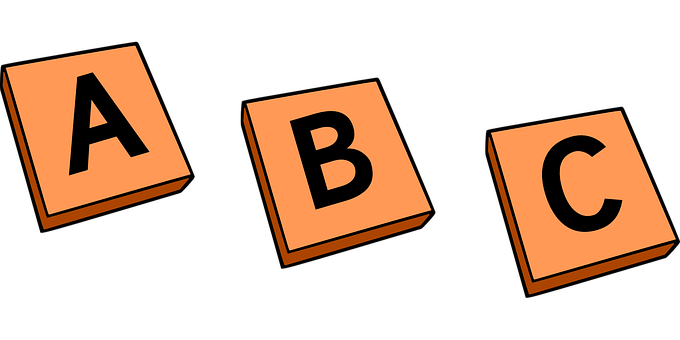A B C Blocks Simple Design PNG