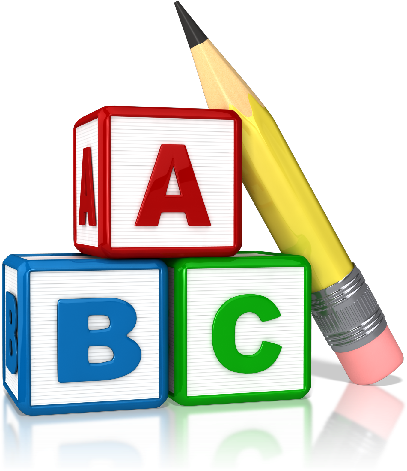 A B C Blocksand Pencil PNG
