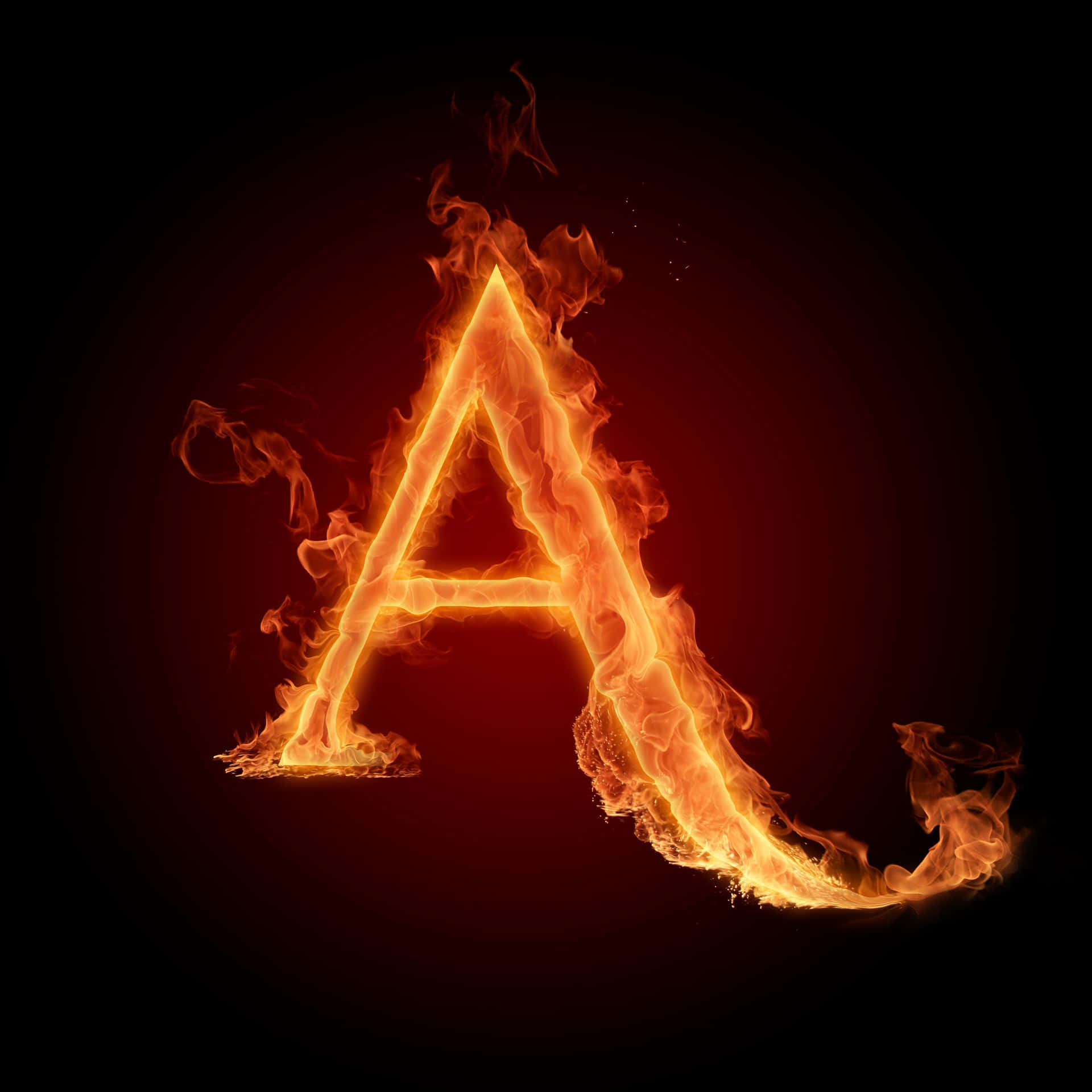 Burning Flame Letter A Background