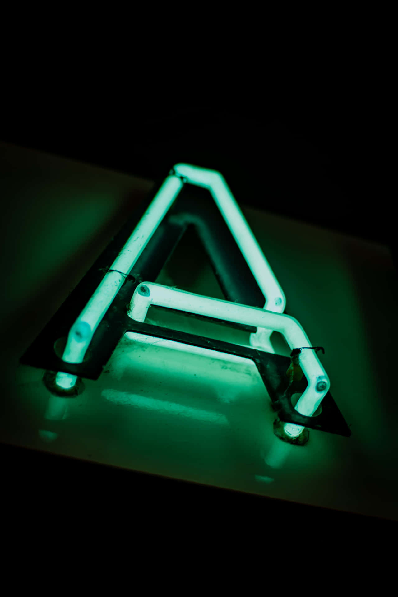 LED Dark Green Letter A Background