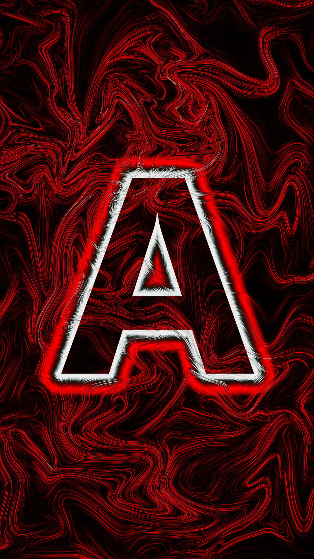 Psychedelic Glowing Red Letter A Background