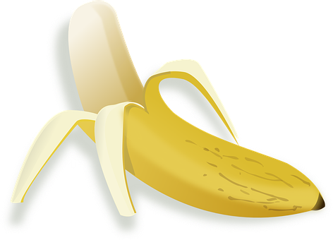 A Banana With A Peeled Skin PNG