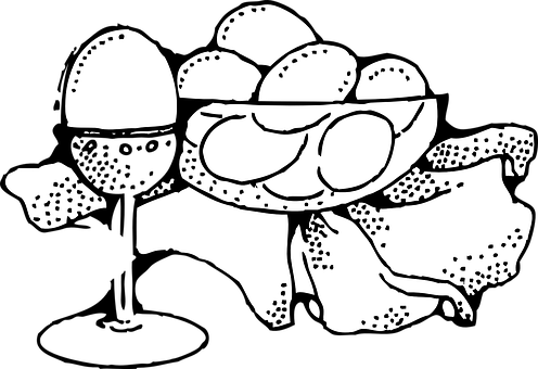 A Black And White Drawing Of Eggs PNG