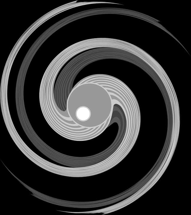 A Black And White Swirl PNG