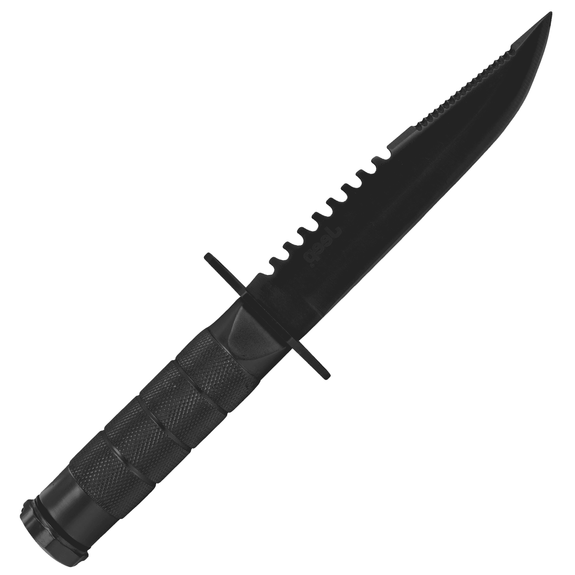 A Black Knife With A Black Handle PNG