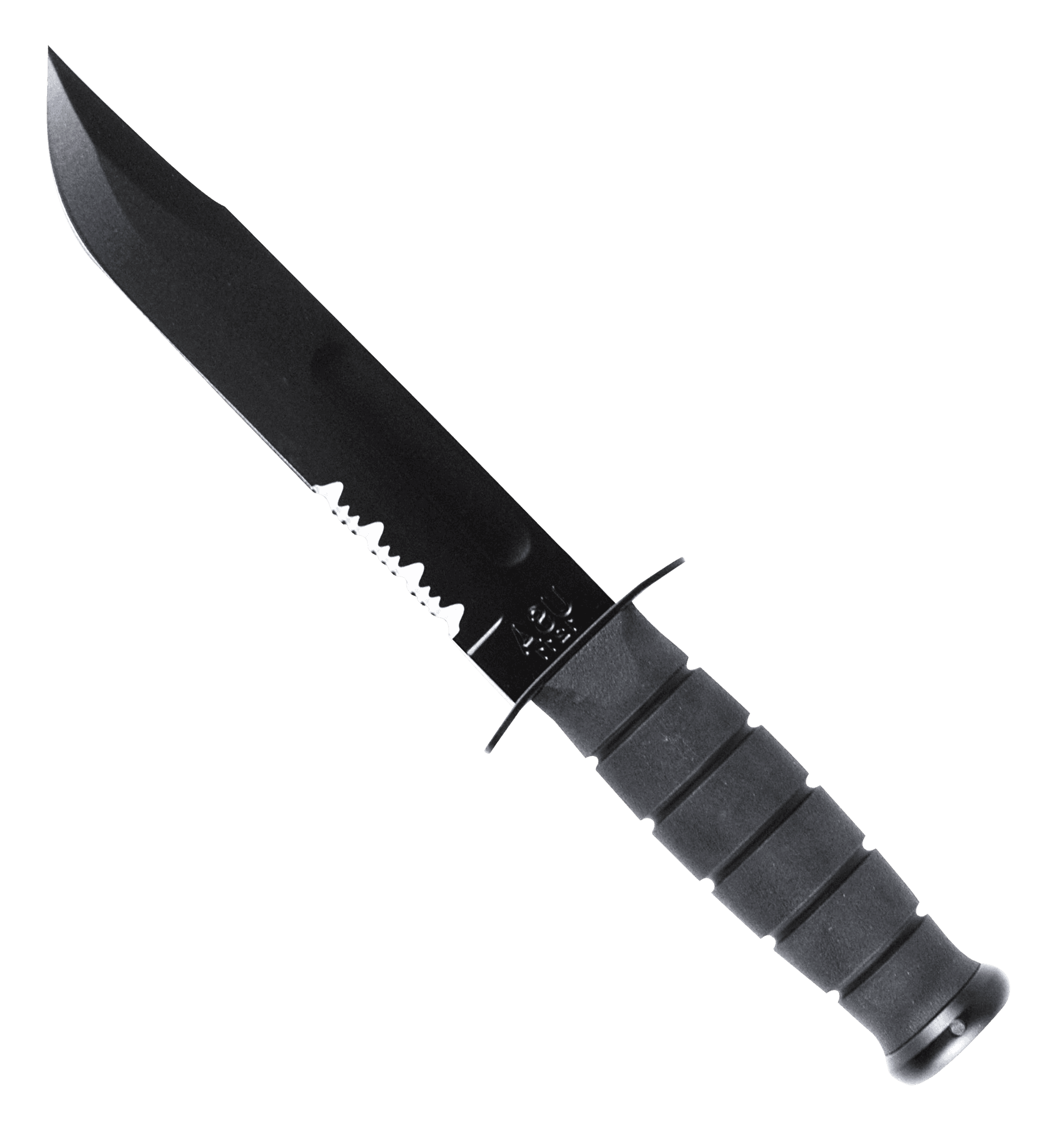 A Black Knife With A Black Handle PNG