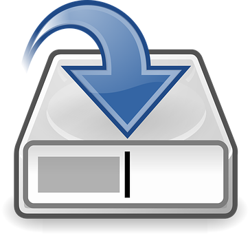 A Blue Arrow Pointing To A White Box PNG