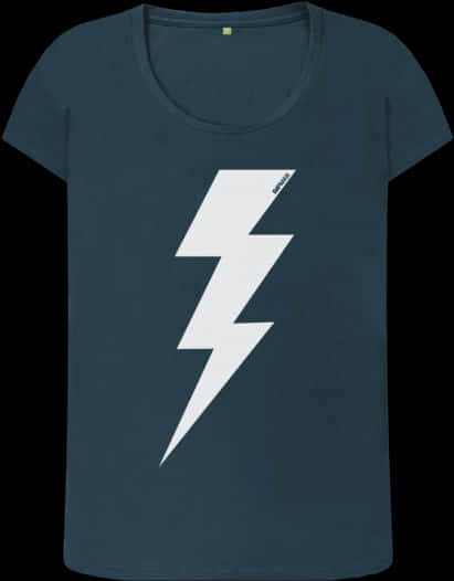 A Blue Shirt With A Lightning Bolt On It PNG