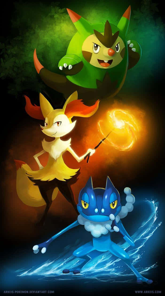 A Braixen In Action - The Fire Fox Pokémon Utilizing Fire Magic Wallpaper