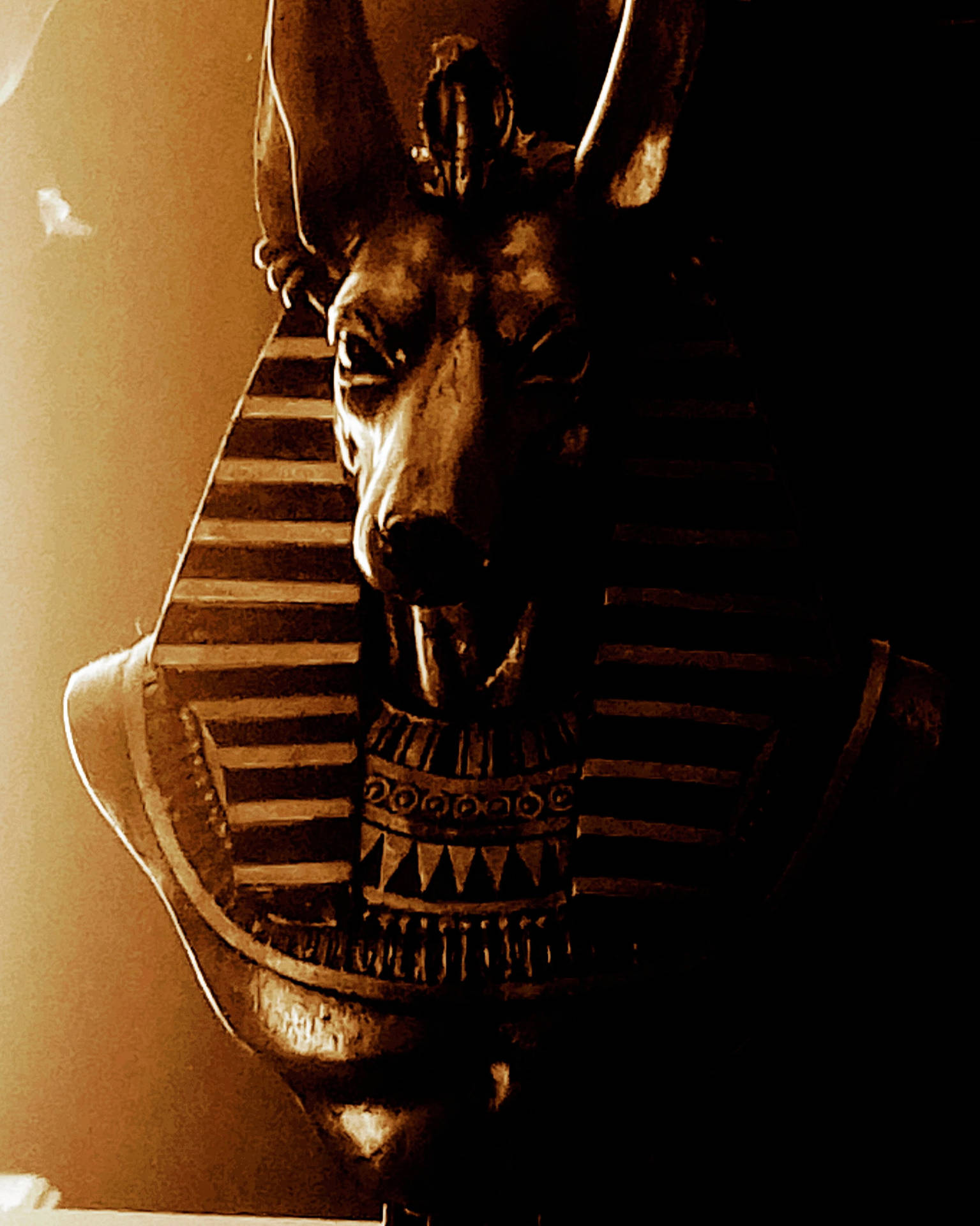 En Buste af Guden 4K Anubis Tapet. Wallpaper