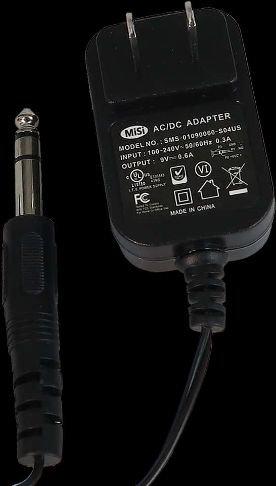 A C D C Adapter Charger Black PNG