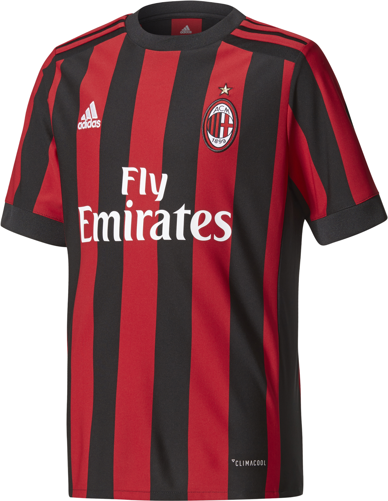 A C Milan Adidas Striped Jersey PNG