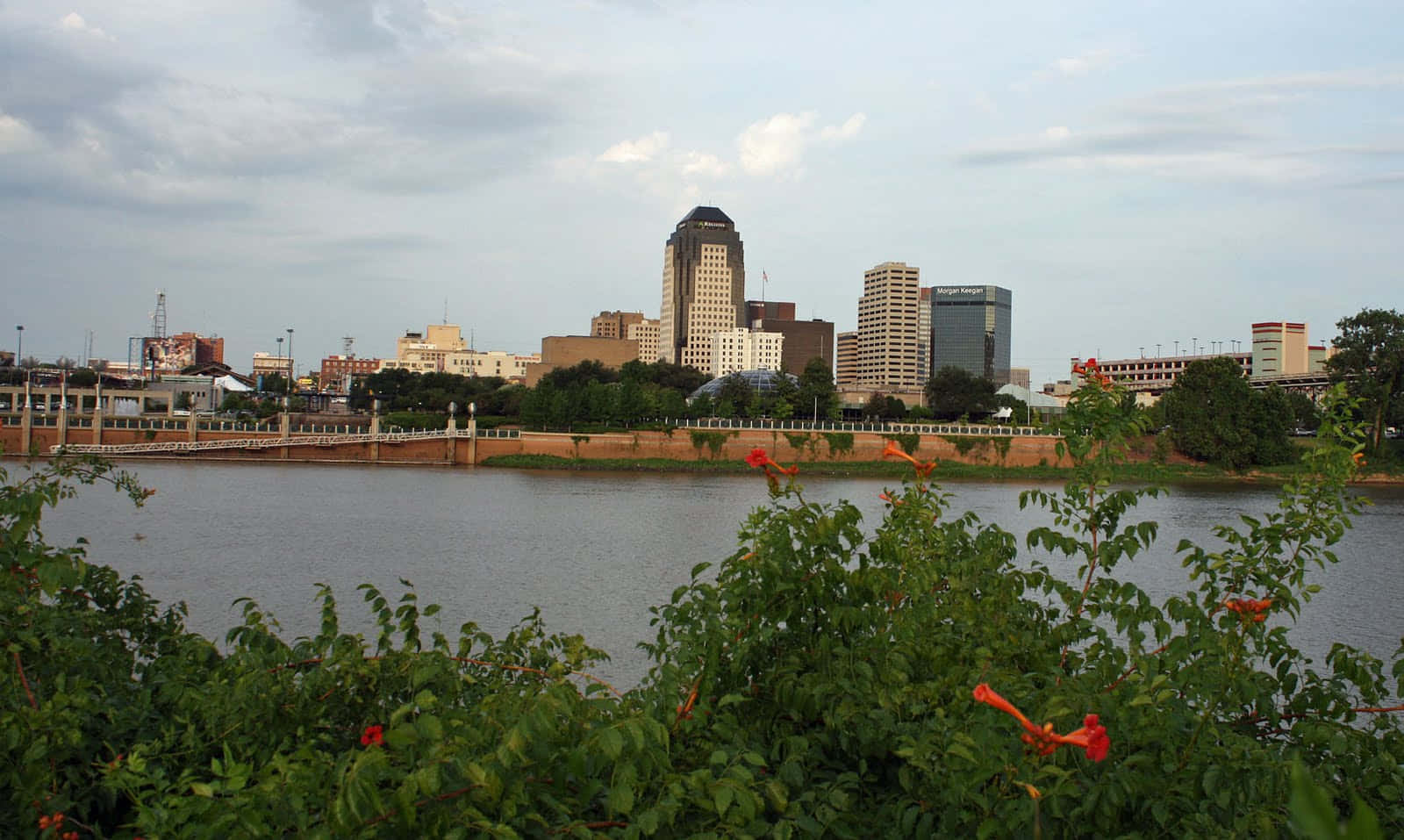 A Captivating View Of The Shreveport Skyline During Sunset Wallpaper