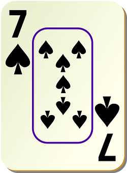 A Card With Seven Of Spades PNG