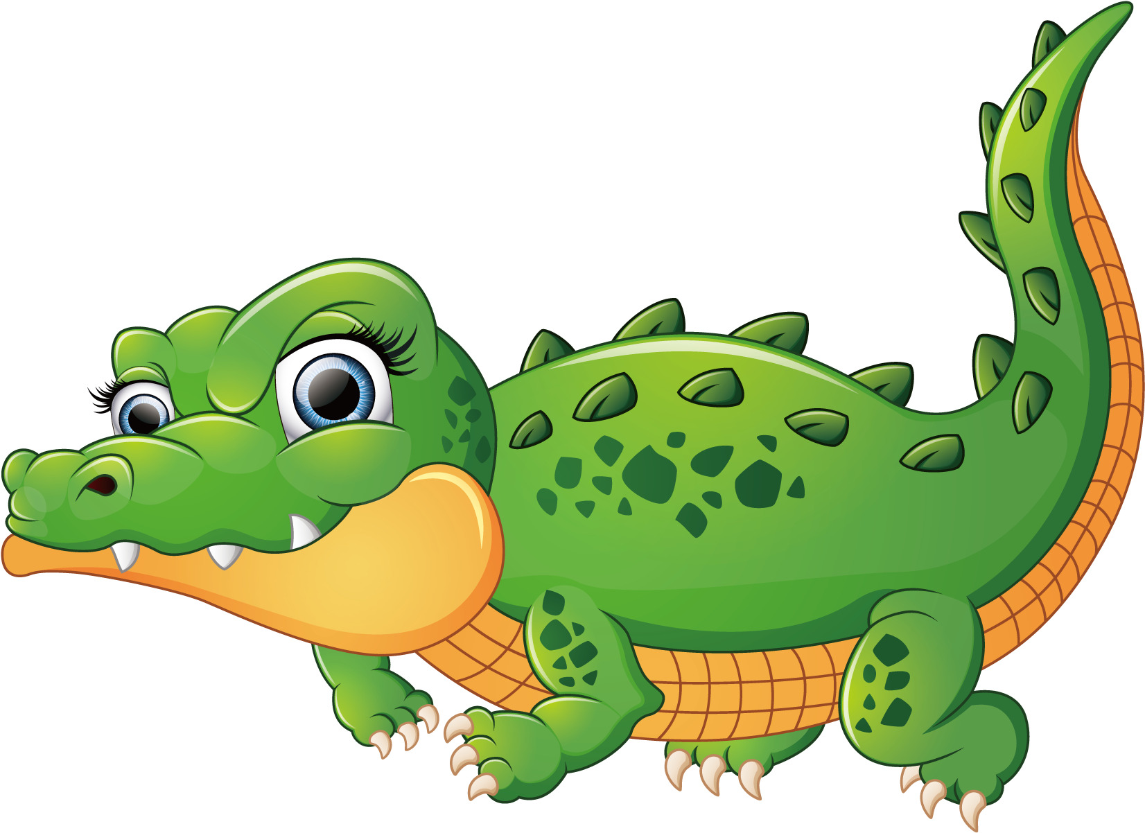 A Cartoon Of A Green Alligator PNG