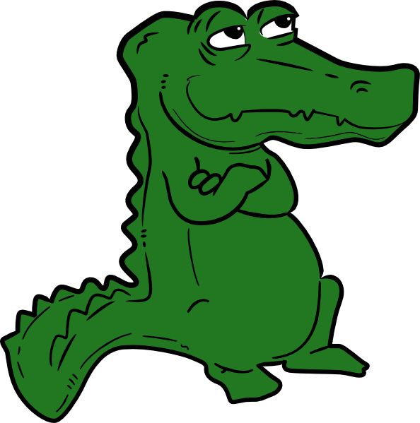 A Cartoon Of A Green Alligator PNG