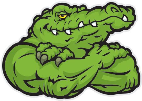 A Cartoon Of A Green Crocodile PNG
