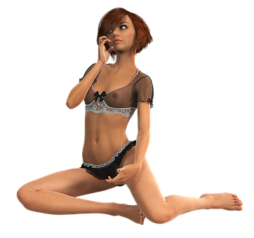 A Cartoon Of A Woman In Lingerie PNG