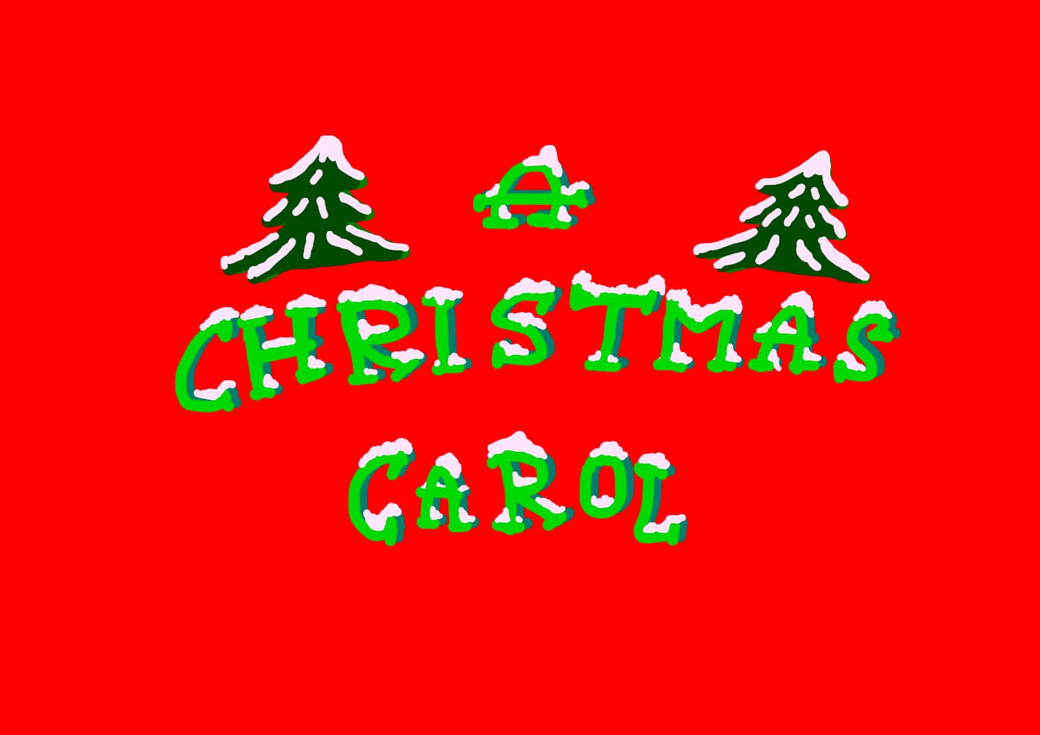 A Red Background With The Words Christmas Carol