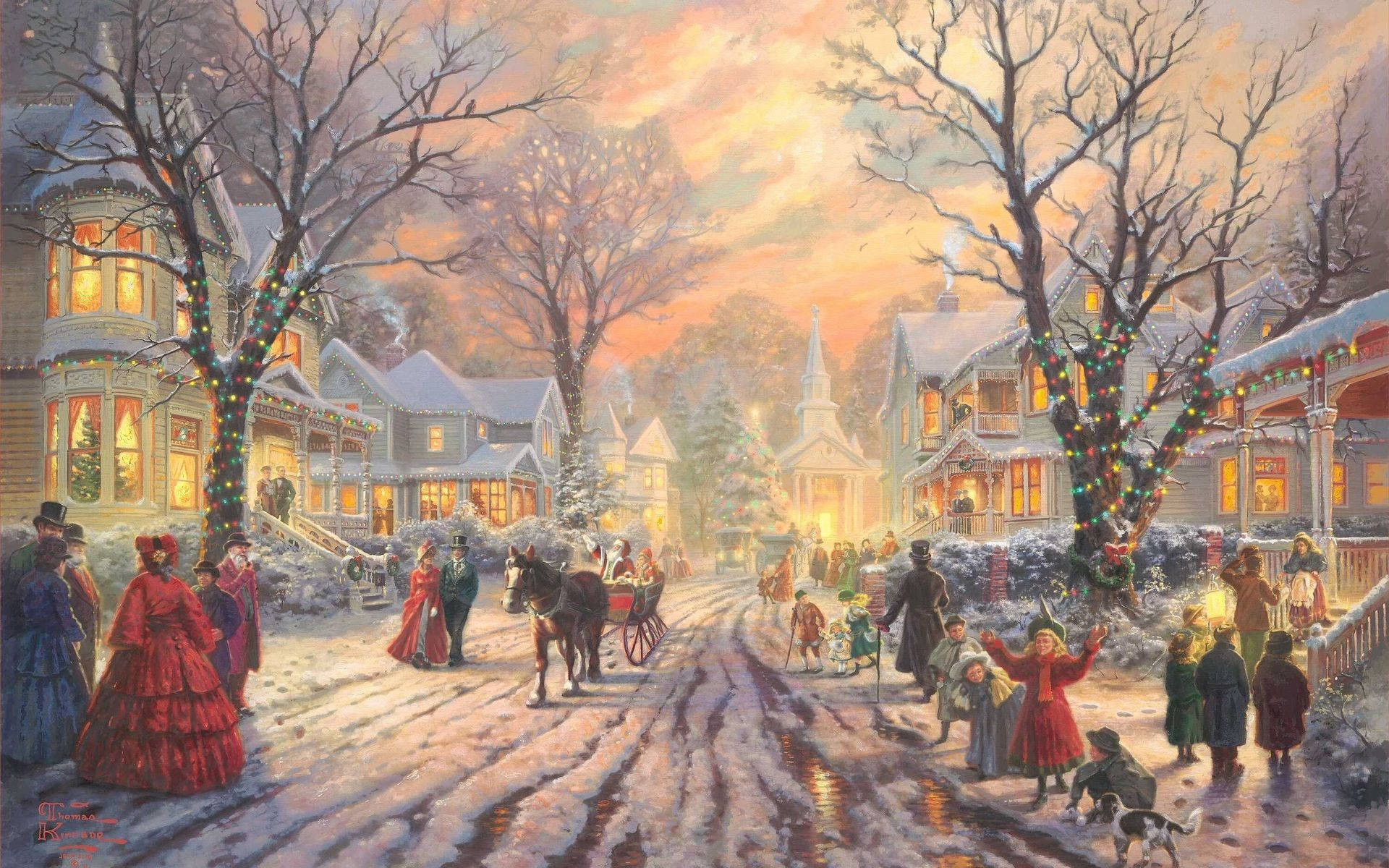 A Christmas Carol Winter Art Wallpaper