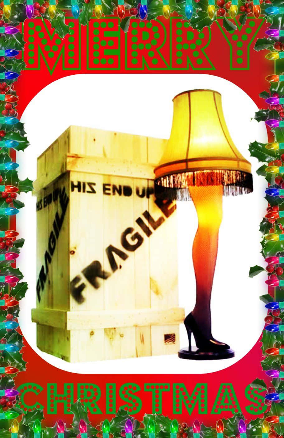 En lampe med en juletræ på det Wallpaper