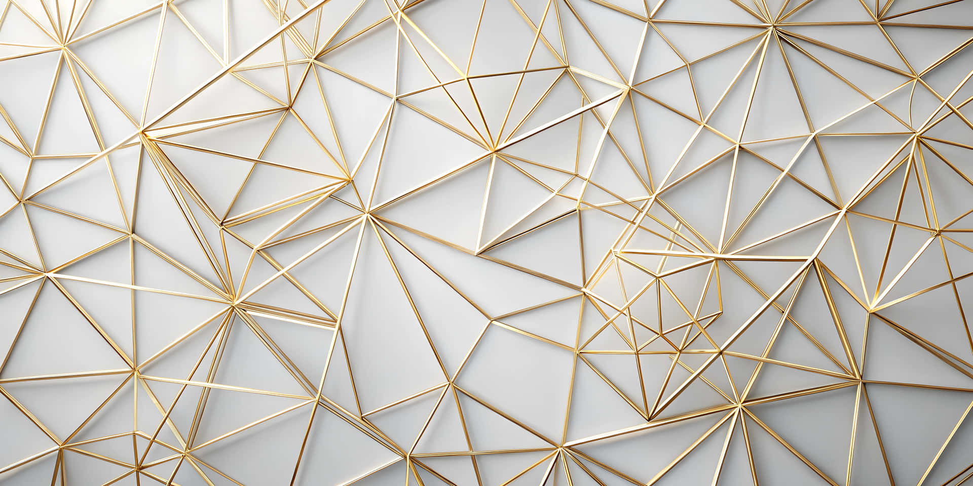 A Clean White Background With Thin Golden Geometric Lines Forming Abstract Shapes Wallpaper