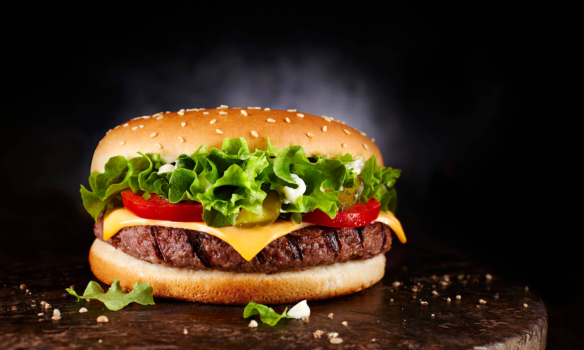 A Close-up Shot Of Burger King's Signature Whopper Sandwich. Wallpaper