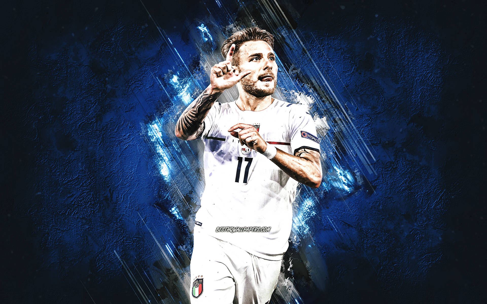 A Close-up Shot Of Ciro Immobile Focused On The Game. Wallpaper