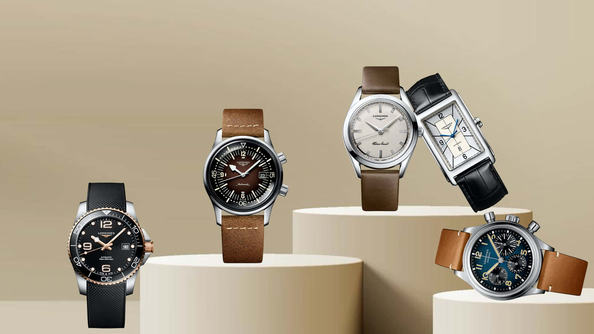 Caption: Elegant Collection of Longines Watches Wallpaper