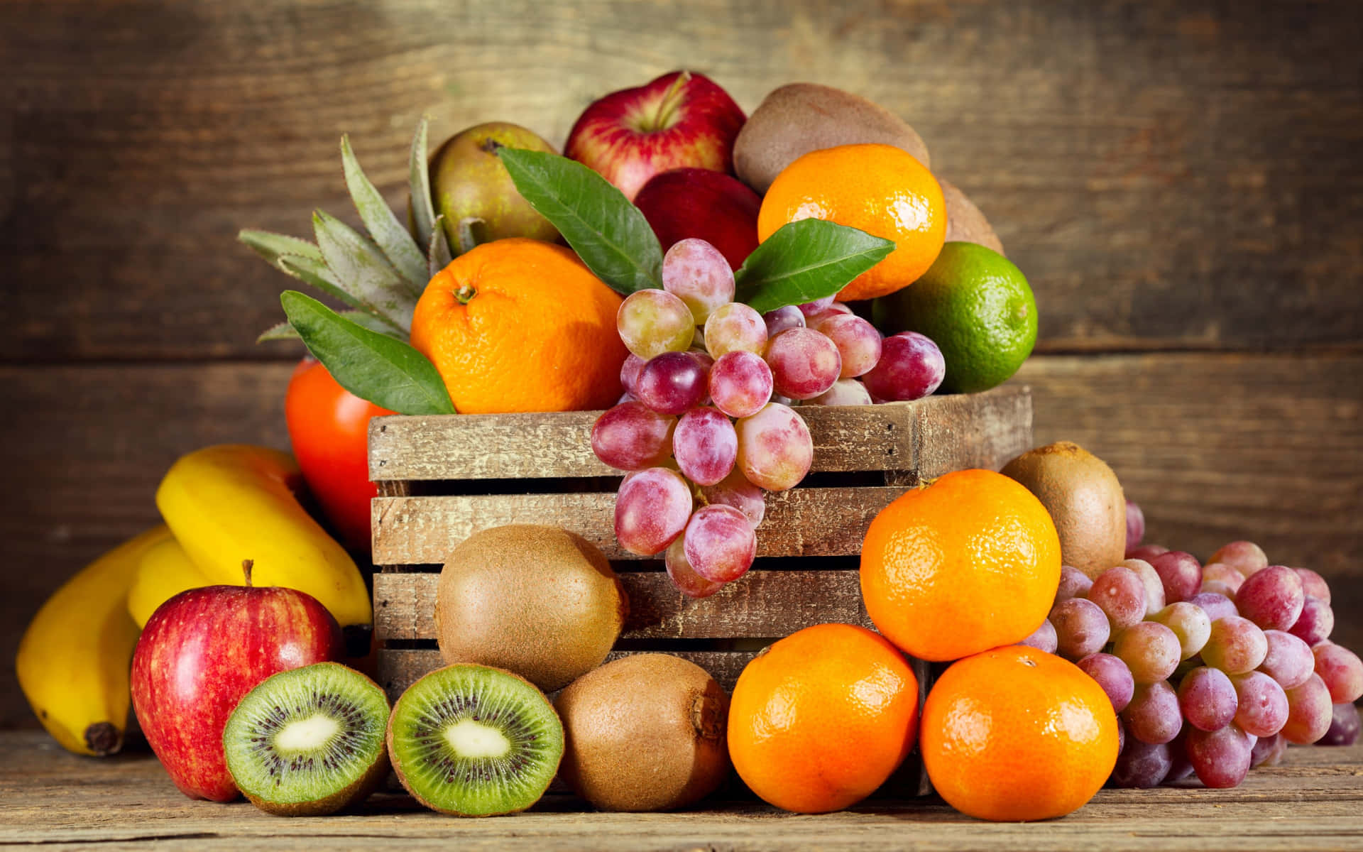 A Colorful Array Of Fresh Fruits In A Basket