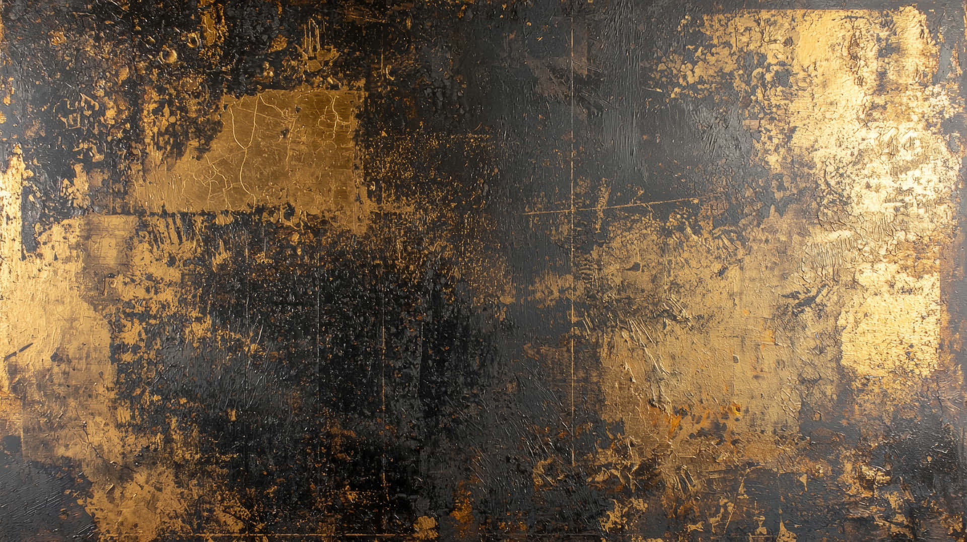 A Dark Abstract Grunge Background With Black And Gold Distressed Textures, Featuring Metallic Accent Wallpaper