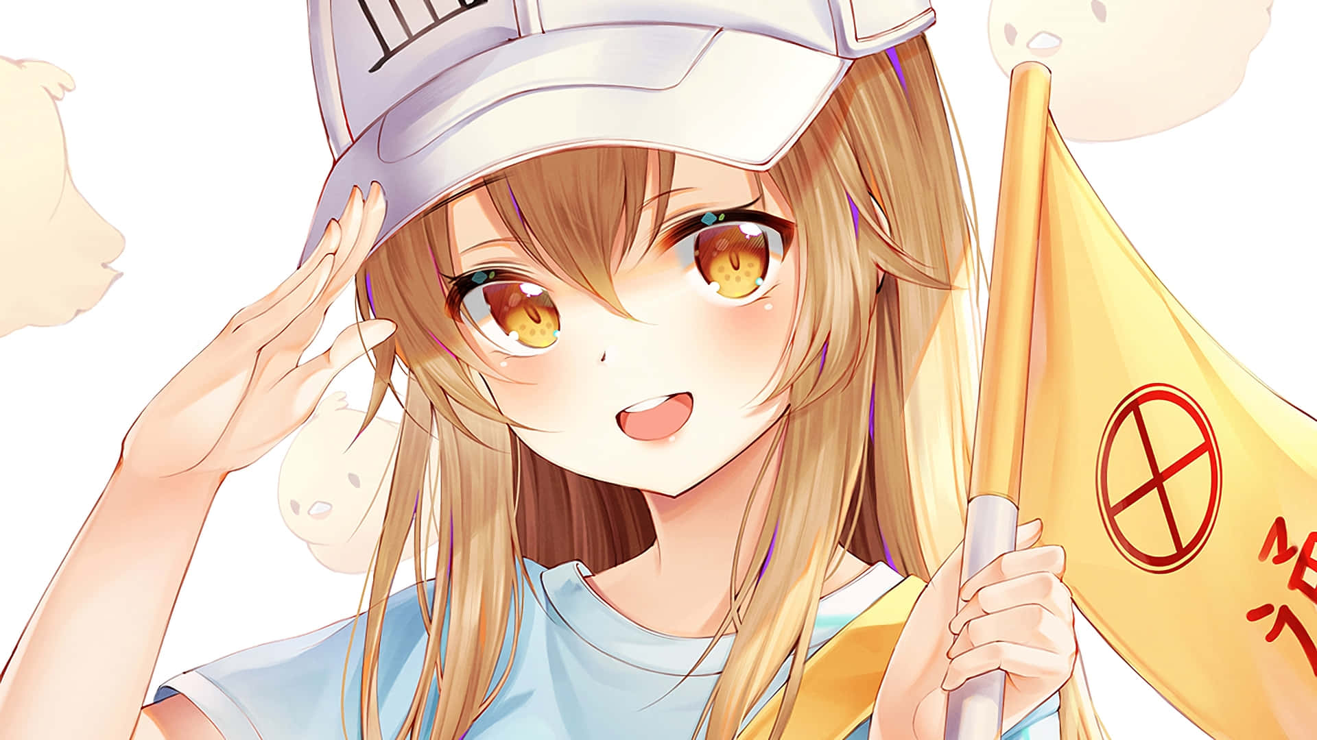 A Delightful Scene From Cells At Work Featuring The Adorable Platelet Characters Wallpaper