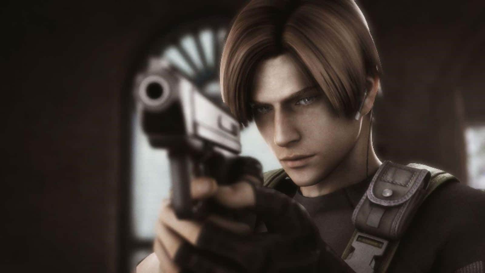 A Digital Portrait Of Leon S. Kennedy, The Iconic Protagonist From The Resident Evil Series. Wallpaper