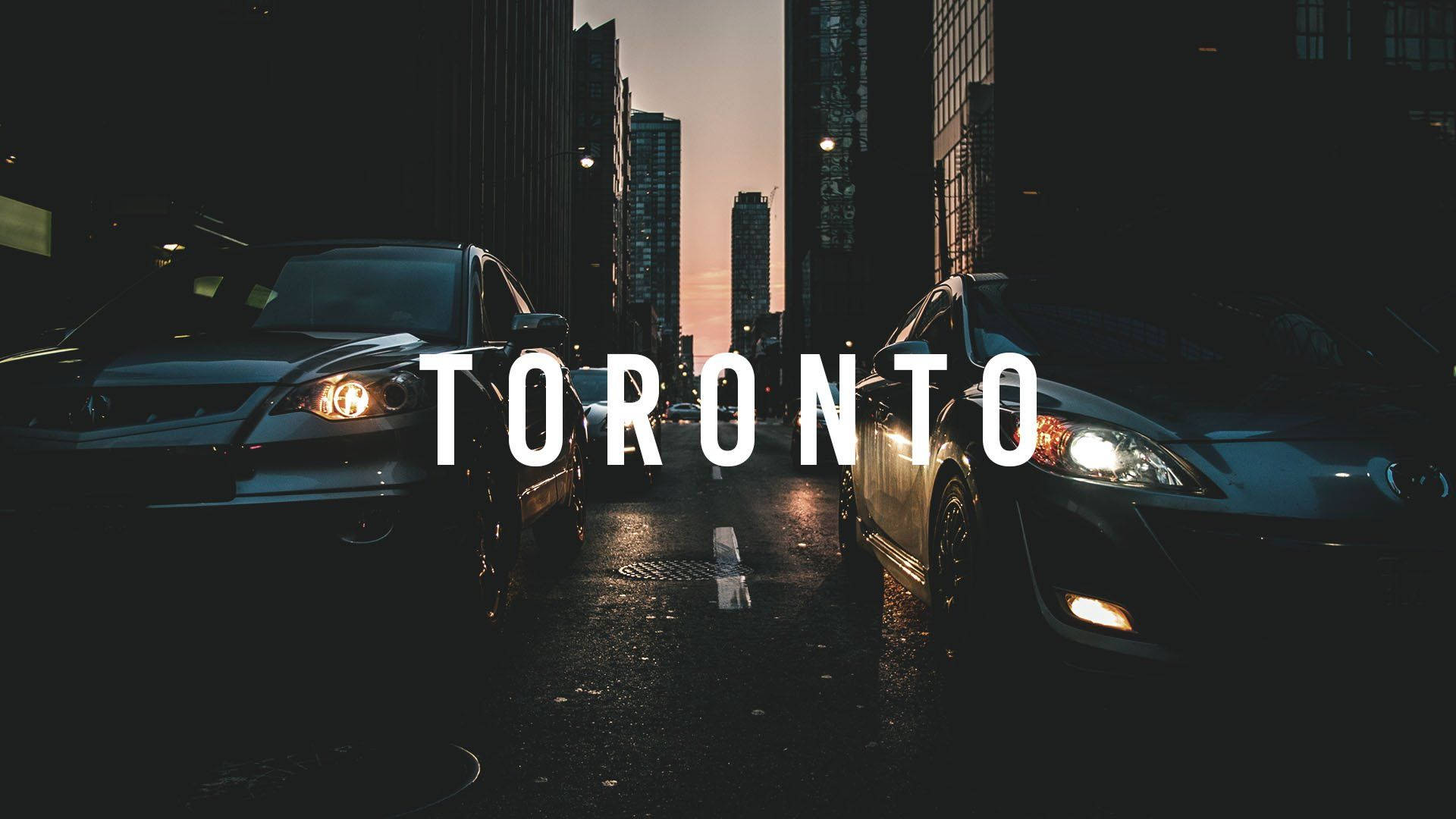 En digital plakat af Torontos skyline Wallpaper