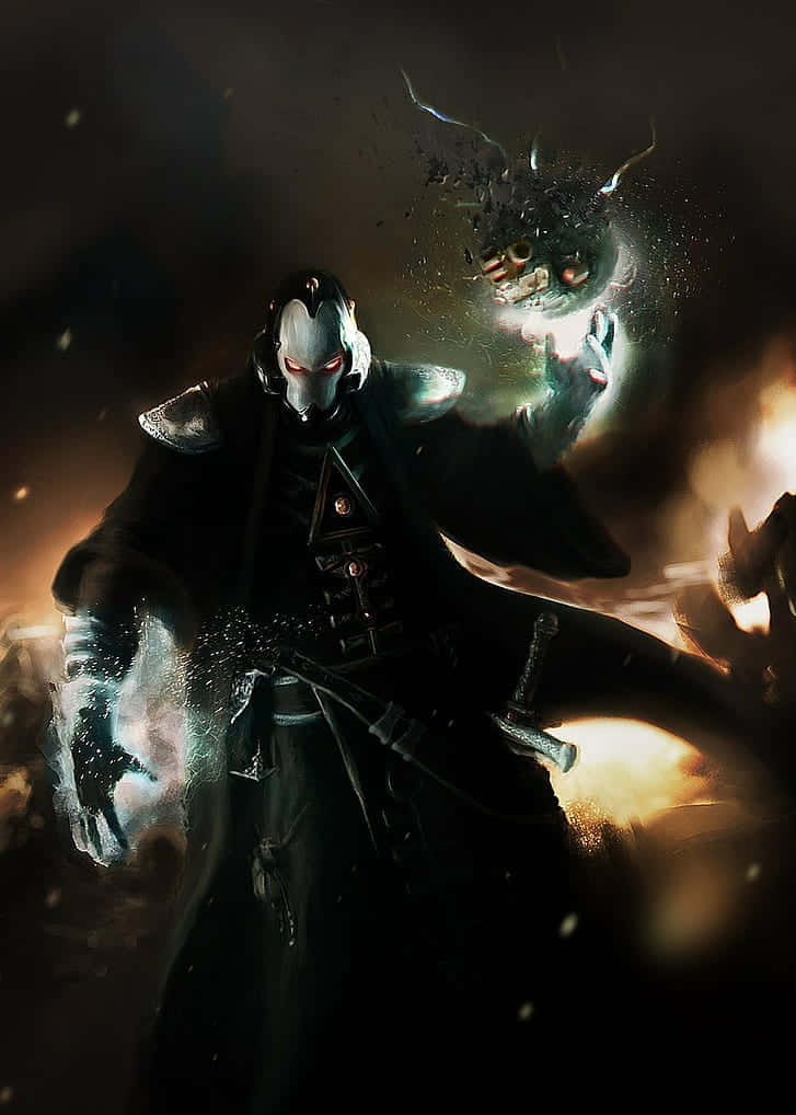 A Ferocious Twilight Warlock From World Of Warcraft Unleashes His Deadly Spells In A Captivating Showdown Wallpaper