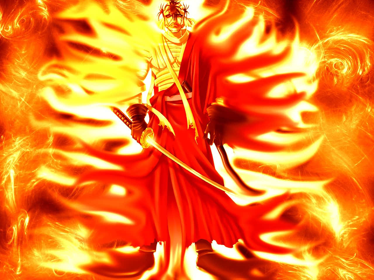 A Fiery Terror - Makoto Shishio In Battle Mode Wallpaper