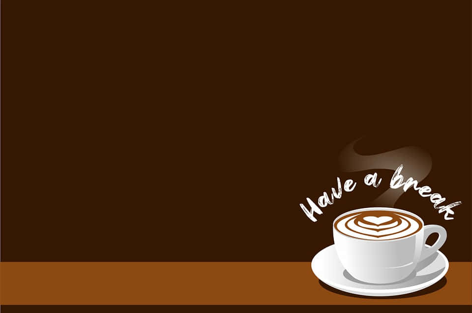 A Freshly Brewed Cup Of Brown Coffee With Roasted Beans Wallpaper