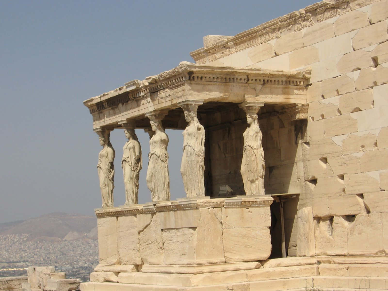 A Glimpse Of The Acropolis Viewed From The Erechtheion Wallpaper