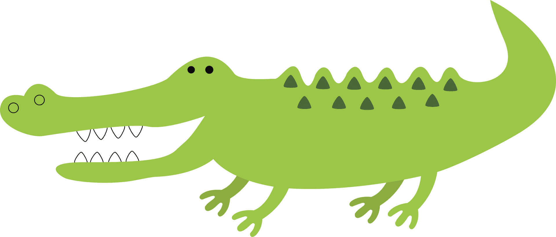 A Green Alligator With Black Background PNG