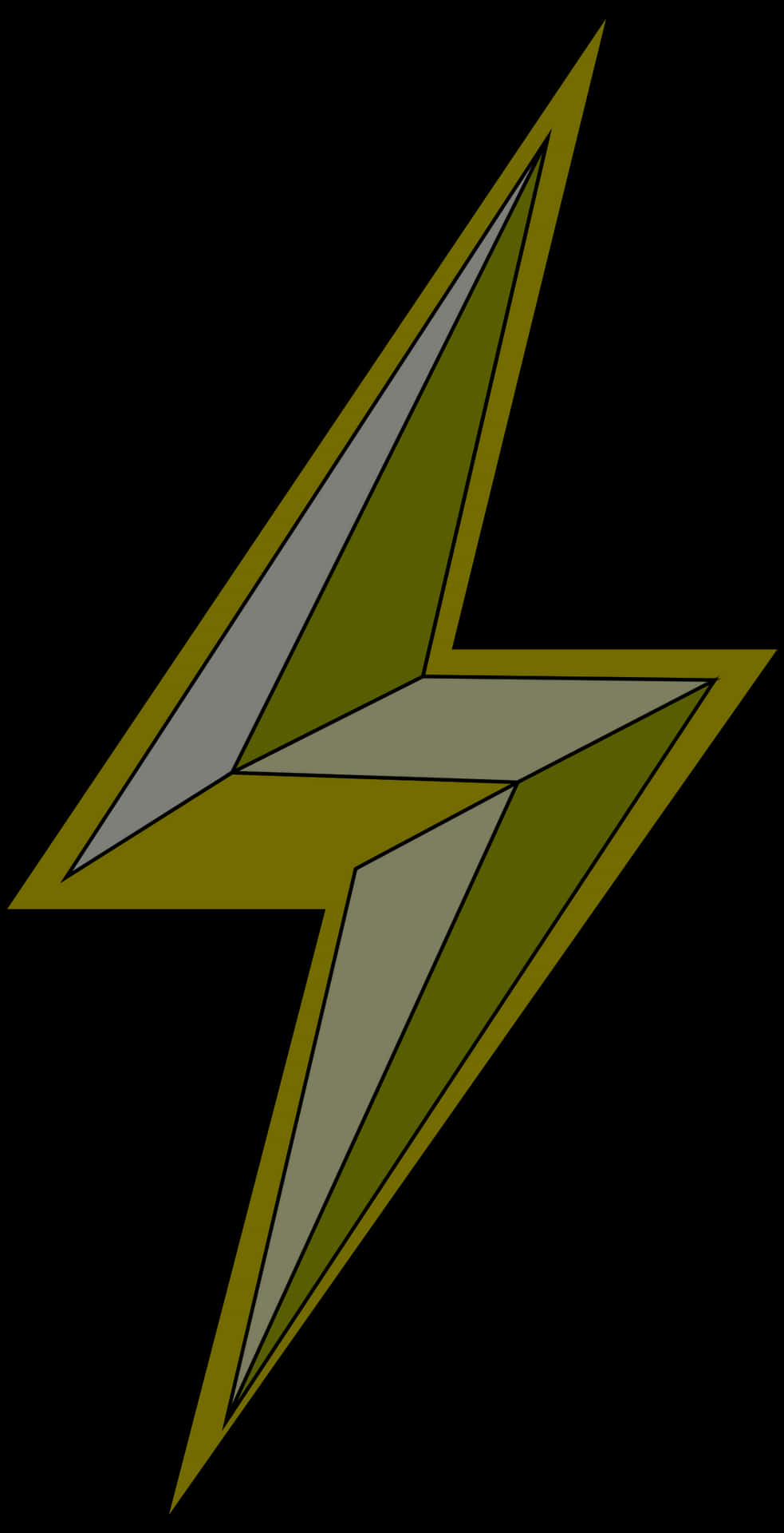 A Green And Grey Lightning Bolt PNG