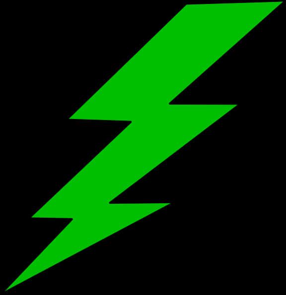 A Green Lightning Bolt On A Black Background PNG