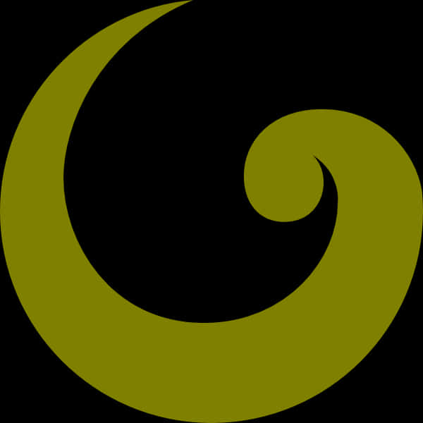 A Green Swirly Circle On A Black Background PNG